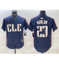 Men Cleveland Guardians 23 Bo Naylor Navy 2024 City Connect Limited Stitched jerseys 3