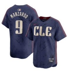Men Cleveland Guardians 9 Kyle Manzardo Navy 2024 City Connect Limited Stitched Baseball Jersey