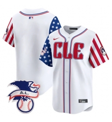 Men Cleveland Guardians Blank White 2024 Fourth Of July Vapor Premier Limited Stitched Baseball Jersey
