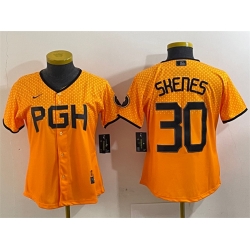 Women Pittsburgh Pirates 30 Paul Skenes Gold City Connect Stitched Jersey