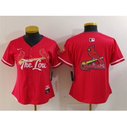 Women St  Louis Cardinals Team Big Logo Red 2024 City Connect Limited Stitched Baseball Jersey 2