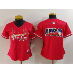 Women St  Louis Cardinals Team Big Logo Red 2024 City Connect Limited Stitched Baseball Jersey