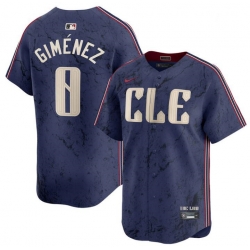 Youth Cleveland Guardians 0 Andres Gimenez Navy 2024 City Connect Limited Stitched Baseball Jersey
