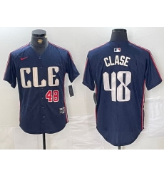 Youth  Cleveland Guardians 48 Emmanuel Clase Navy 2024 City Connect Limited Stitched Baseball Jersey 9