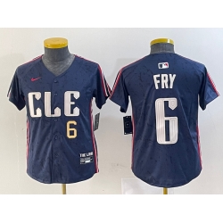 Youth Cleveland Guardians 6 David Fry Navy 2024 City Connect Limited Stitched jerseys 2