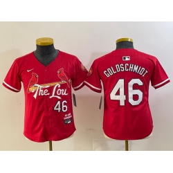 Youth St  Louis Cardinals 46 Paul Goldschmidt Red 2024 City Connect Stitched Baseball Jersey