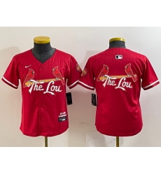 Youth St  Louis Cardinals Team Big Logo Red 2024 City Connect Limited Stitched Baseball Jersey