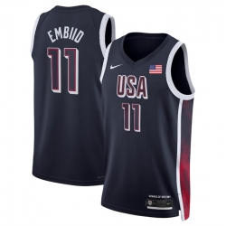 Men USA Basketball 11 Joel Embiid Navy 2024 Swingman Stitched Jersey