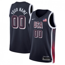 Men USA Basketball ACTIVE PLAYER Custom Navy 2024 Swingman Stitched Jersey