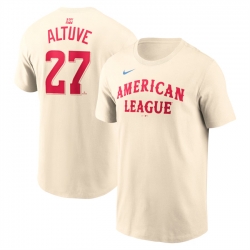Men American League 27 Jose Altuve Cream 2024 All Star Name  26 Number T Shirt