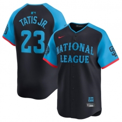 Men National League 23 Fernando Tatis Jr  Navy 2024 All Star Limited Stitched Baseball Jersey