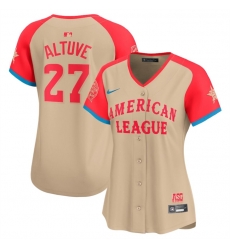 Women American League 27 Jose Altuve Cream 2024 All Star Limited Stitched Baseball Jersey 28Run Small 29