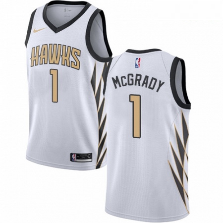 Mens Nike Atlanta Hawks 1 Tracy Mcgrady Swingman White NBA Jersey City ...