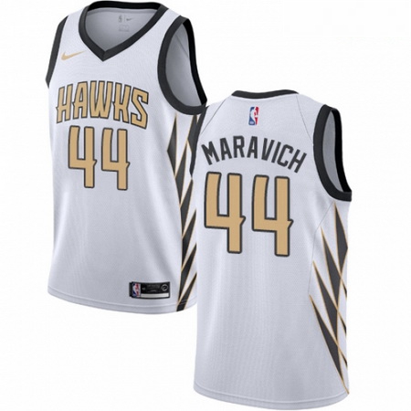 Mens Nike Atlanta Hawks 44 Pete Maravich Swingman White NBA Jersey City ...