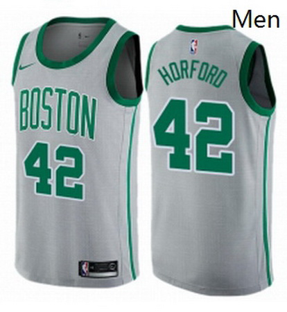 Mens Nike Boston Celtics 42 Al Horford Swingman Gray NBA Jersey City ...